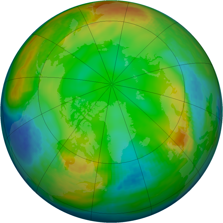 Arctic ozone map for 26 December 1980